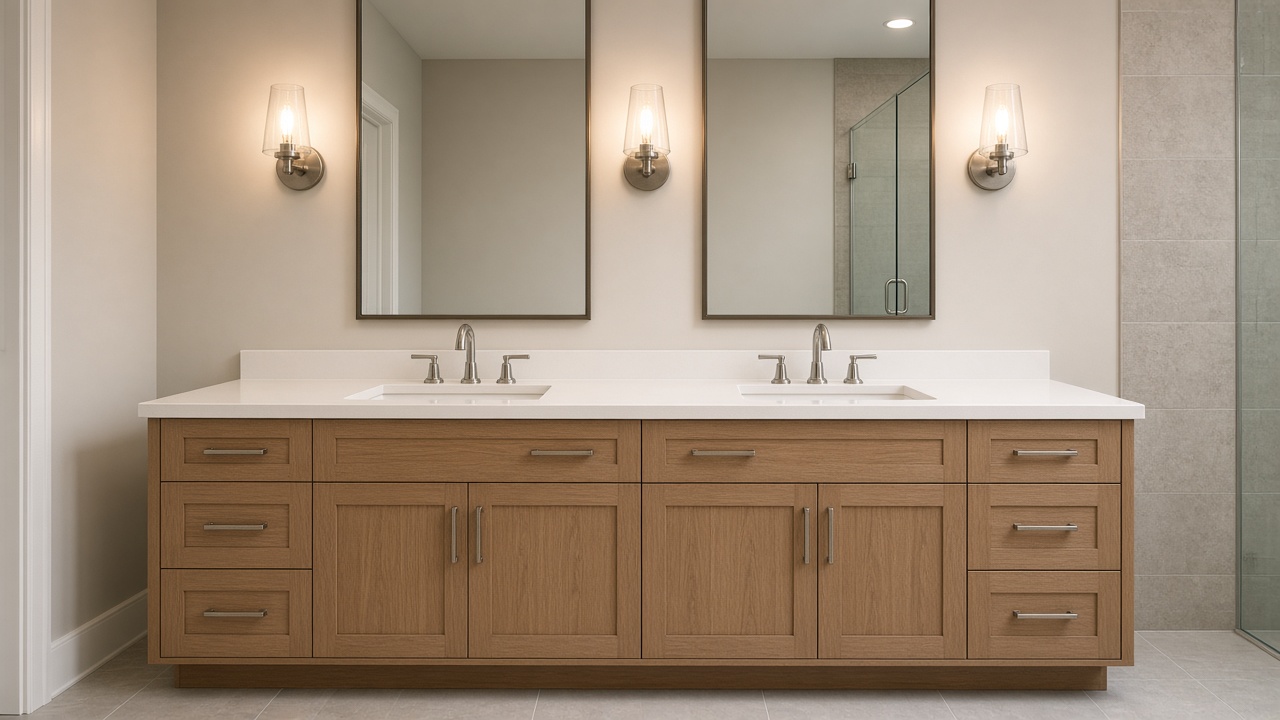 A double wood vanity